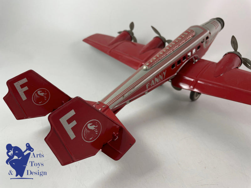 Antique toys Joustra 533 Airplane Air France Fanny circa 1952 W 52cm