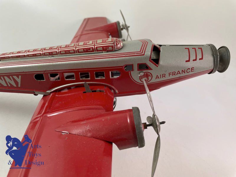 Antique toys Joustra 533 Airplane Air France Fanny circa 1952 W 52cm