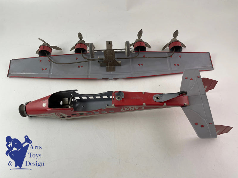 Antique toys Joustra 533 Airplane Air France Fanny circa 1952 W 52cm