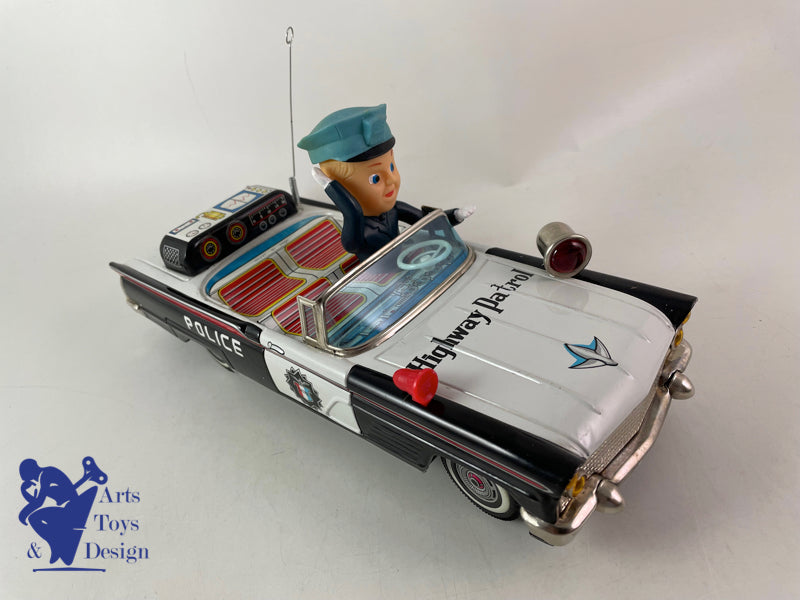 Antique toys Asahi Toys Lincoln Highway Patrol Police Battery OP Japan