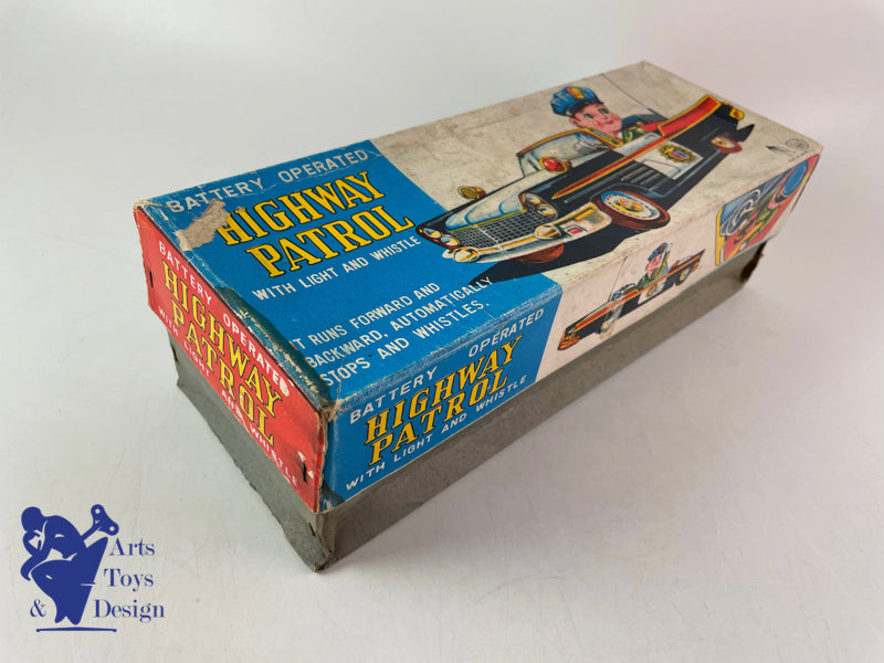 Antique toys Asahi Toys Lincoln Highway Patrol Police Battery OP Japan