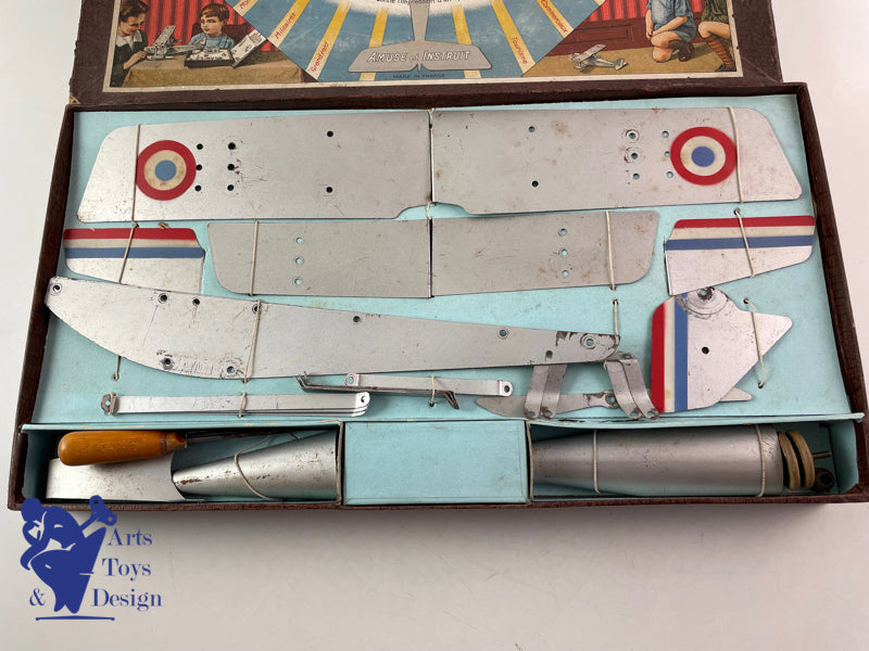 Antique toys scientific Mecavion Standard box 7 planes circa 1935
