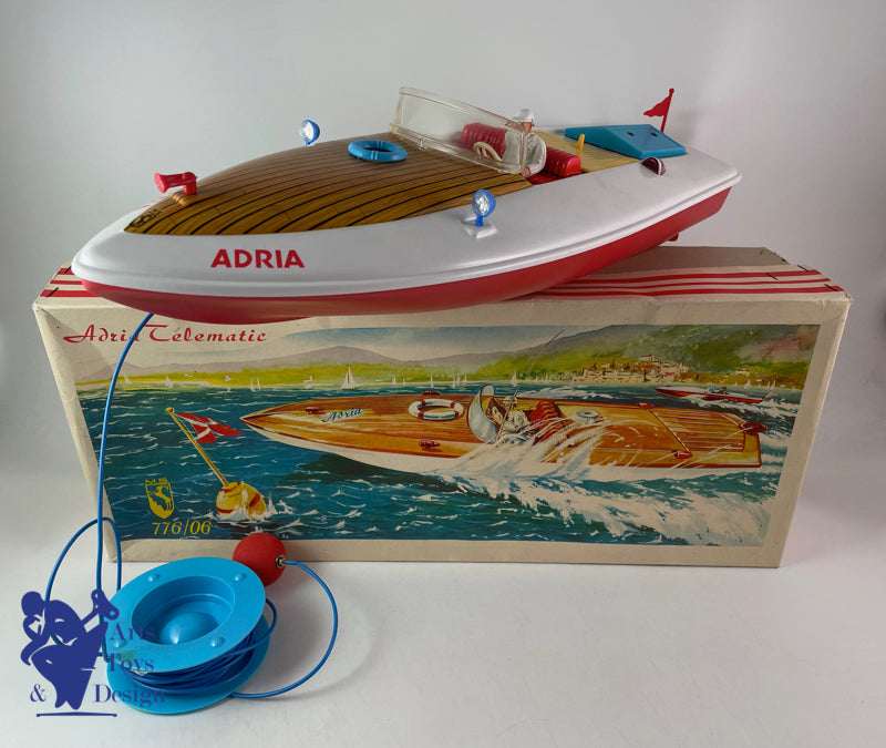 Antique toys MS Germany Large electric boat Adria 50cm circa 1960