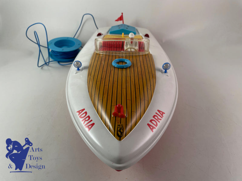 Antique toys MS Germany Large electric boat Adria 50cm circa 1960