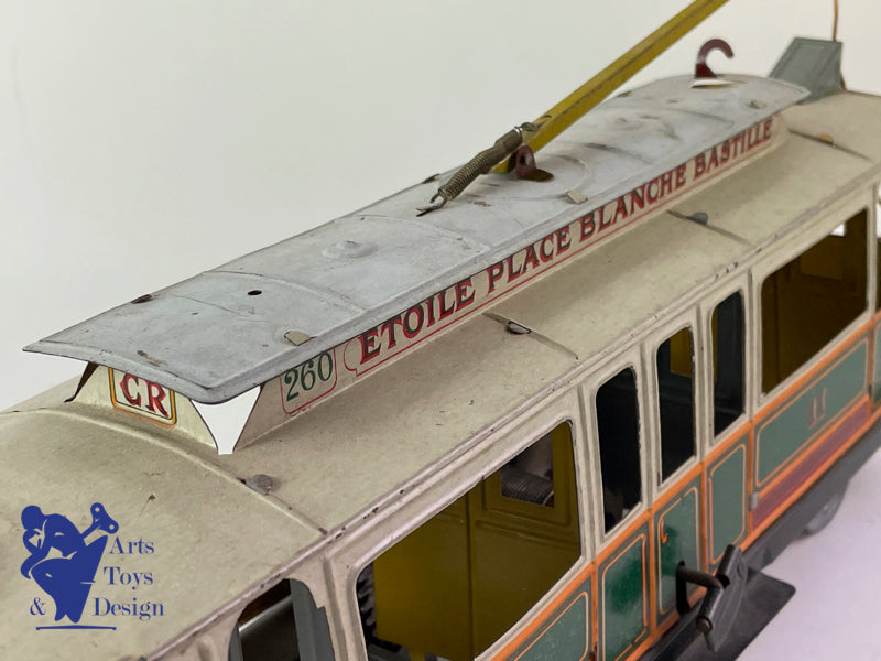 CR 260 Charles Rossignol Tramway Paris 8 wheels clockwork 1920 35cm