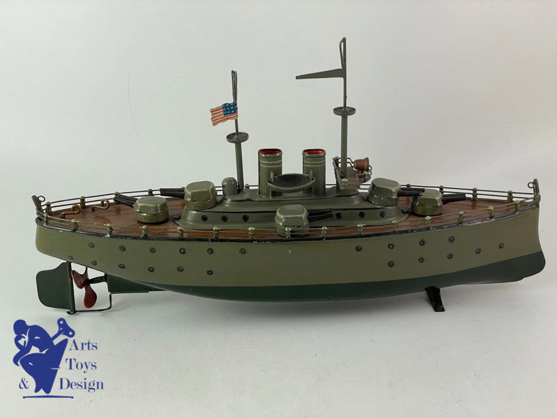 Marklin 5129 Clockwork warship Boat C.1930 Ex Forbes Collection