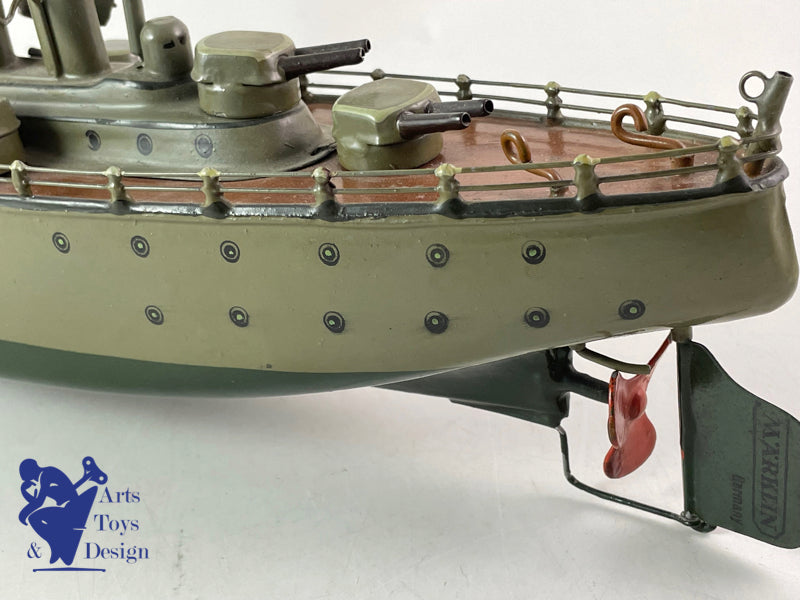 Marklin 5129 Clockwork warship Boat C.1930 Ex Forbes Collection