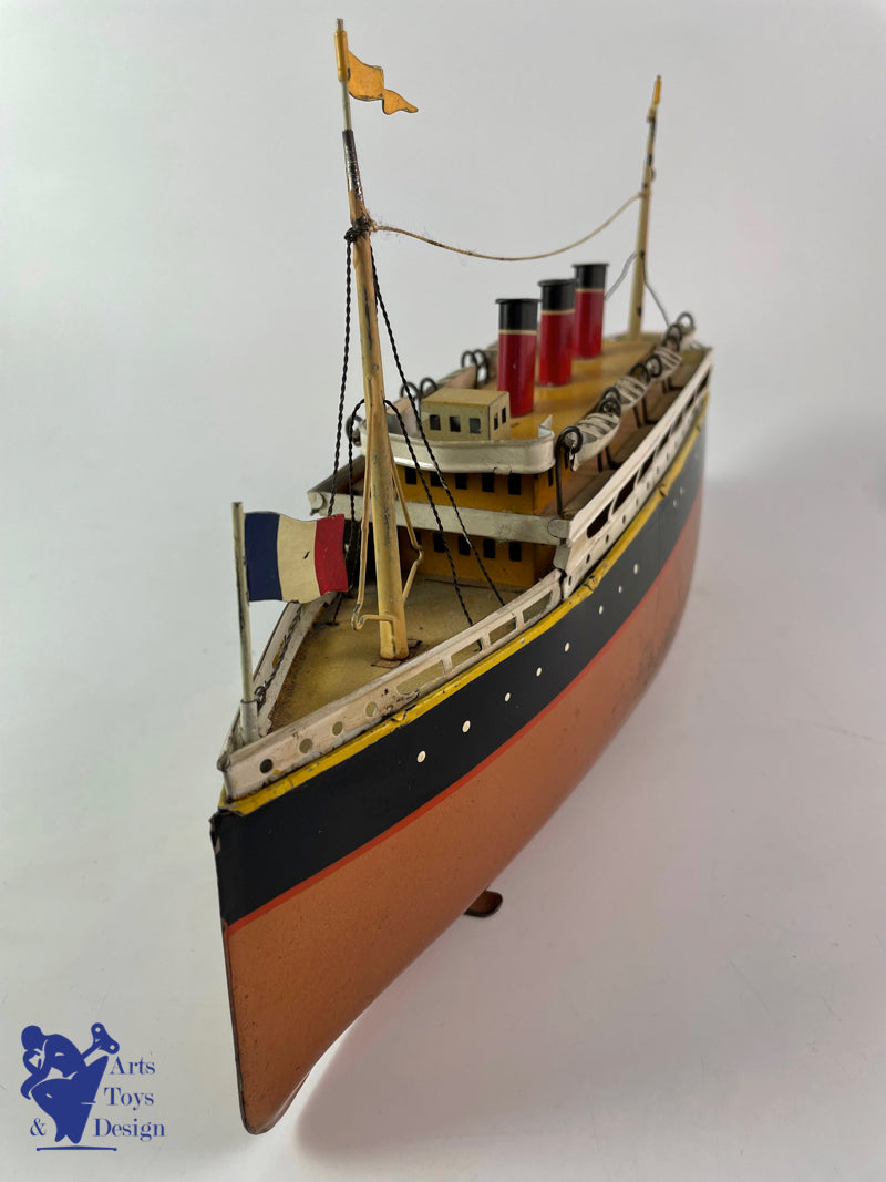 Antique toys Bing boat liner Liner Clockwork 33 cm circa 1928