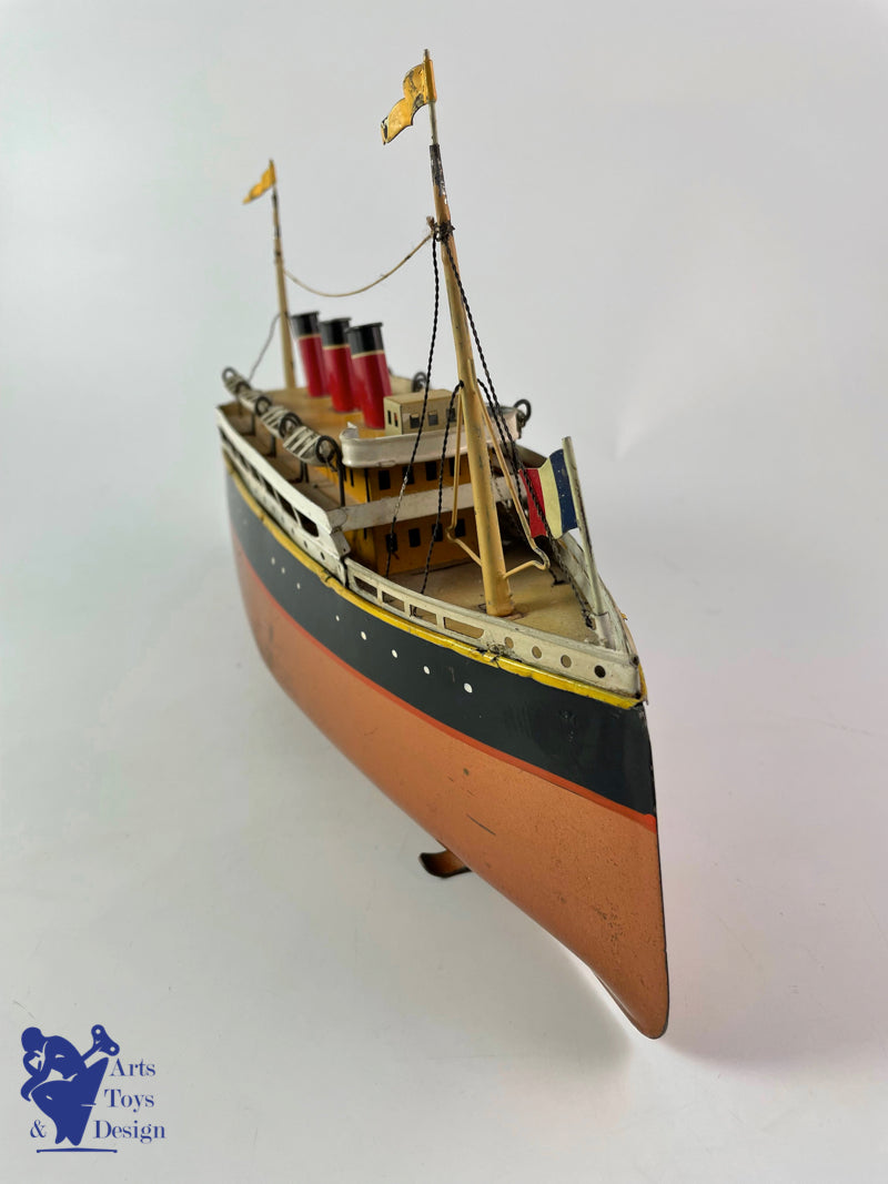 Antique toys Bing boat liner Liner Clockwork 33 cm circa 1928