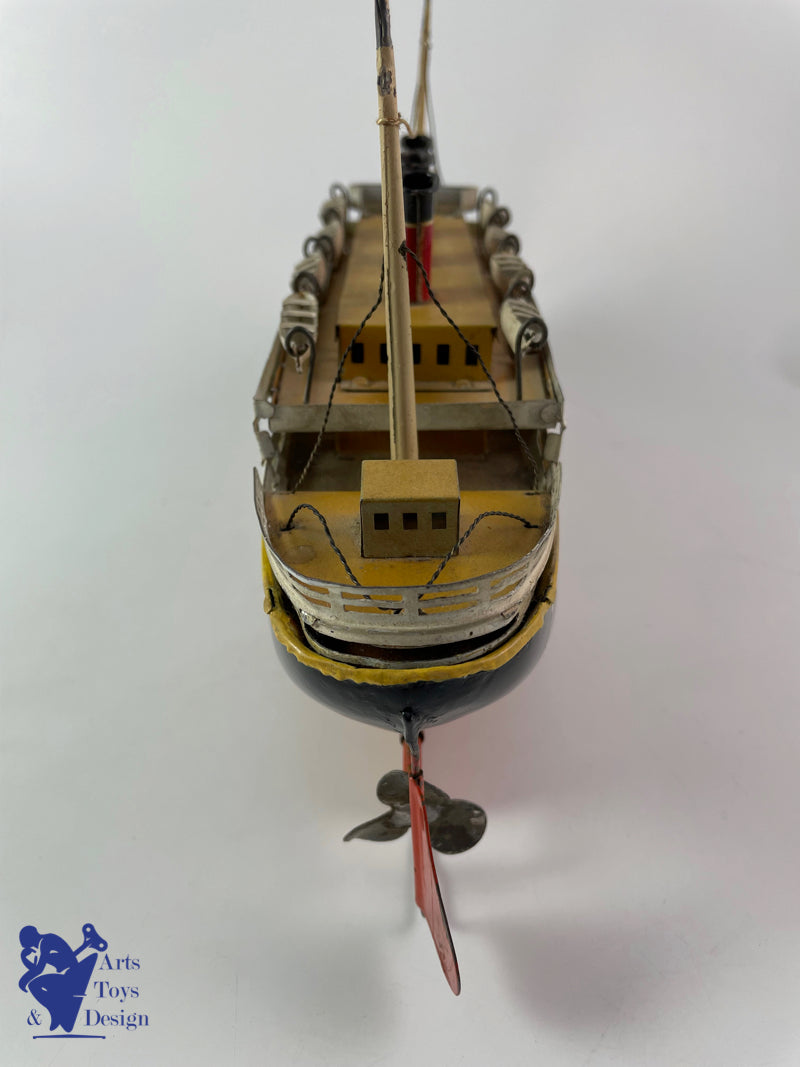 Antique toys Bing boat liner Liner Clockwork 33 cm circa 1928