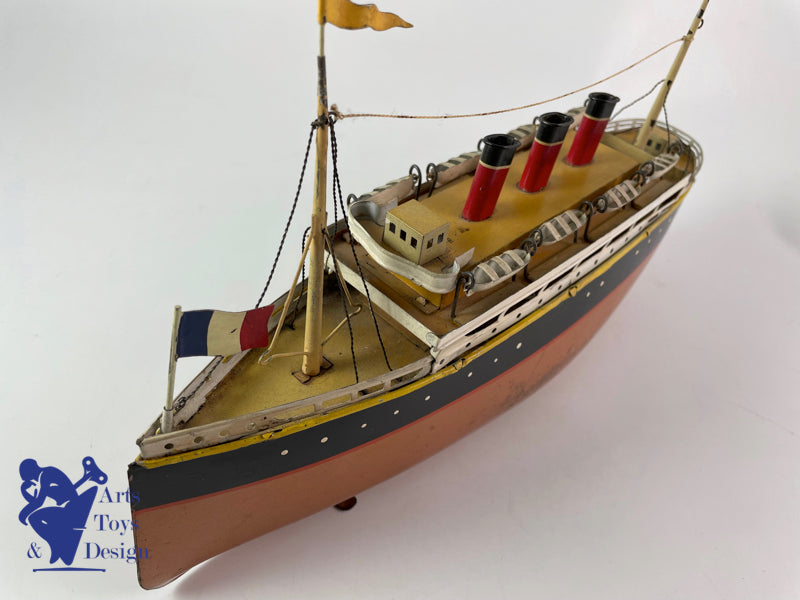 Antique toys Bing boat liner Liner Clockwork 33 cm circa 1928