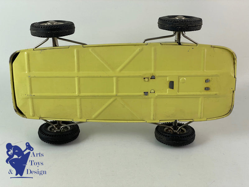 Joustra 2101 Yellow friction racing car with pilot 1960