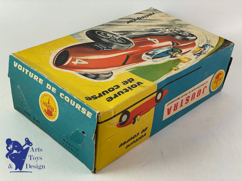 Joustra 2101 Yellow friction racing car with pilot 1960