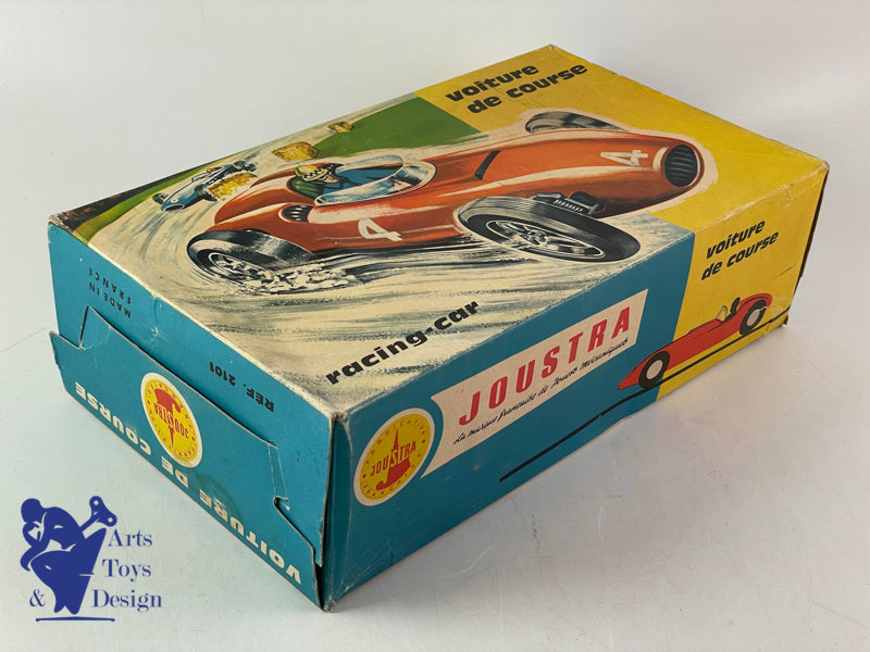 Joustra 2101 Yellow friction racing car with pilot 1960