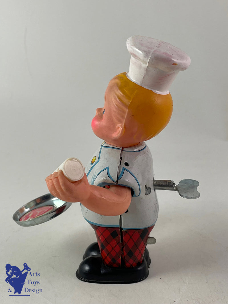 Y Yone Yonezawa Japan Chief cooker Doll Cook clockwork circa 1970