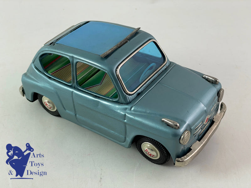 BANDAI 743 FIAT 600 DECOUVRABLE BLEU FRICTION VERS 1960