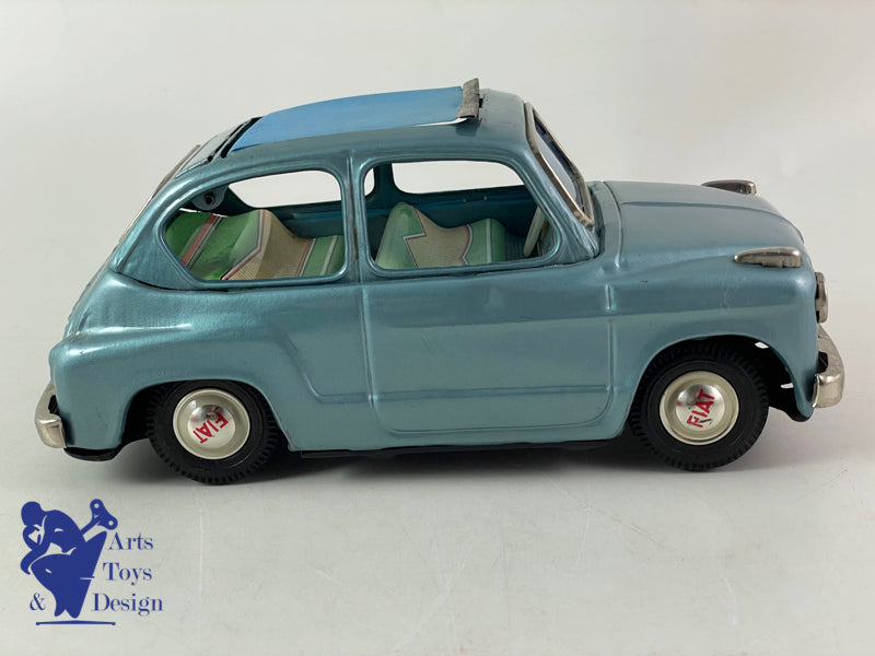 Bandai 743 Fiat 600 open roof blue friction circa 1960