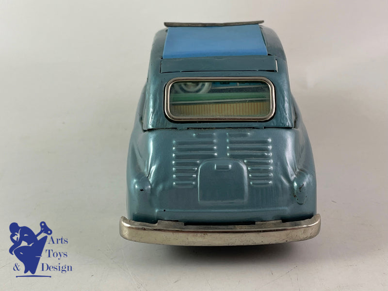 Bandai 743 Fiat 600 open roof blue friction circa 1960