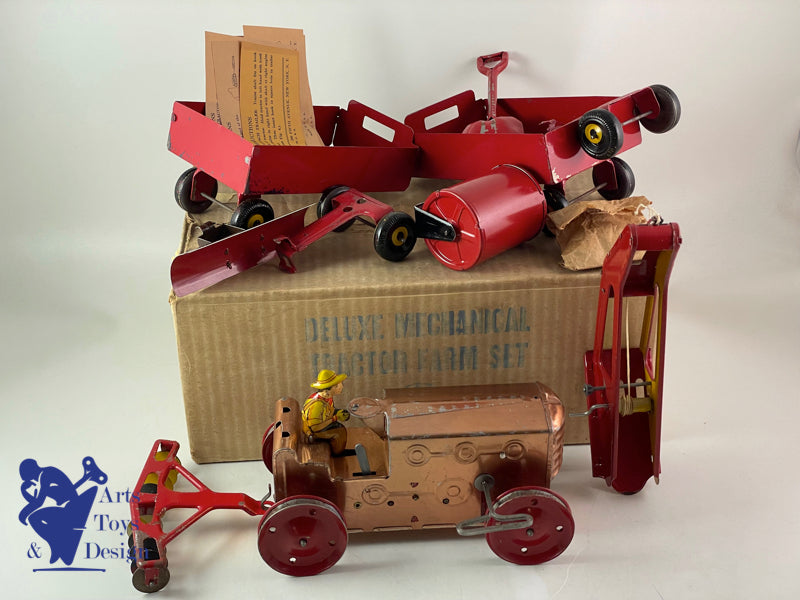 MARX USA TRACTOR FARM SET DELUXE TRACTEUR MECANIQUE 1940