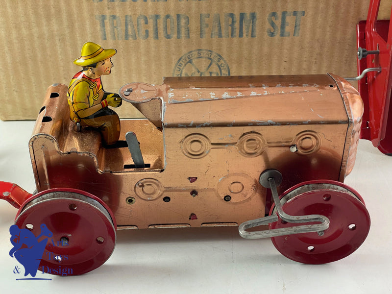 MARX USA TRACTOR FARM SET DELUXE TRACTEUR MECANIQUE 1940
