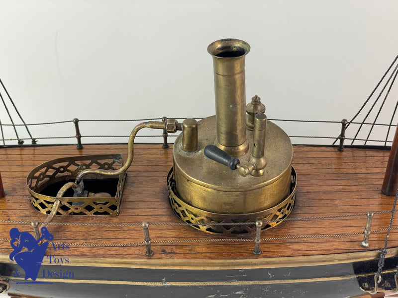 Antique toy Radiguet Rare Steam boat warship 51cm circa 1890