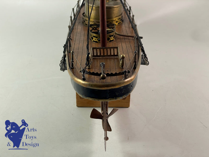 Antique toy Radiguet Rare Steam boat warship 51cm circa 1890