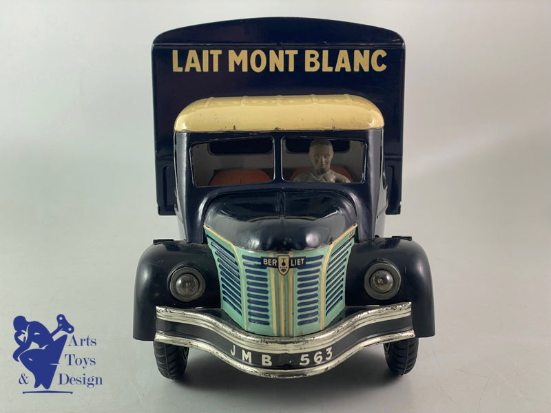 JOUET MONT BLANC CAMION BERLIET LAIT MONT BLANC FRICTION 1960