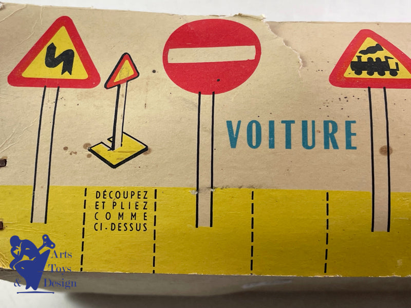 FRANCE JOUETS DRIVING SCHOOL CAR REMOTE CONTROL 34cm C.1960