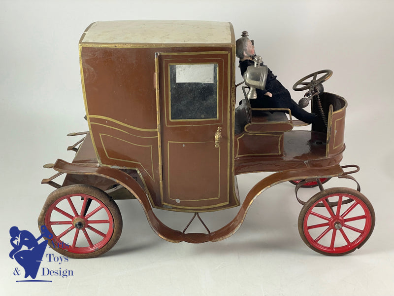 JOUET PINARD GRAND FIACRE AUTOMOBILE MECANIQUE C.1900 37CM