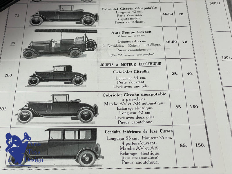 Rare Citroen toy C6 Electric Cabriolet 1929 43cm