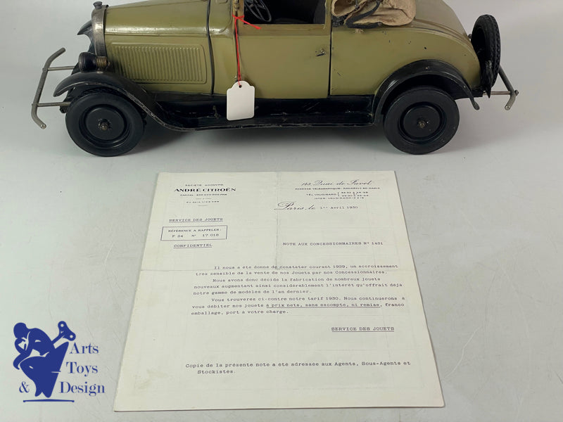 Rare Citroen toy C6 Electric Cabriolet 1929 43cm