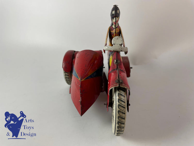 Antique toys JML clockwork tin motorcycle side car L.20 cm circa 1930