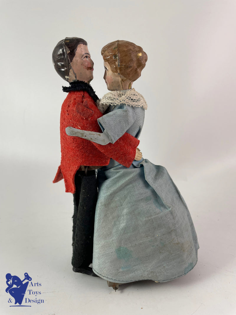 Antique toys Fernand Martin 219 Les Valseurs blue dress C.1910 h 20cm