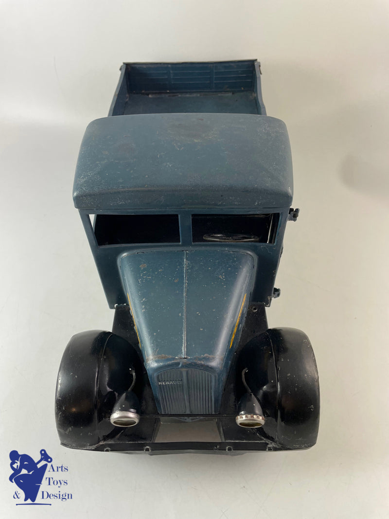 Antique toy CIJ 6/17 Renault dump truck 5t tin clockwork circa 1935