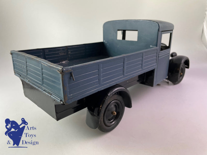 Antique toy CIJ 6/17 Renault dump truck 5t tin clockwork circa 1935