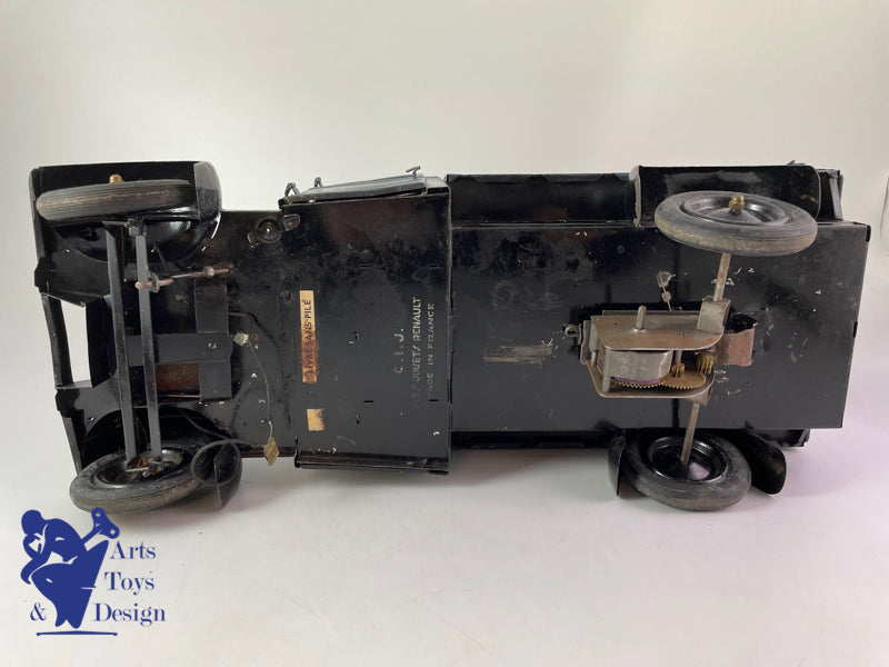 Antique toy CIJ 6/17 Renault dump truck 5t tin clockwork circa 1935