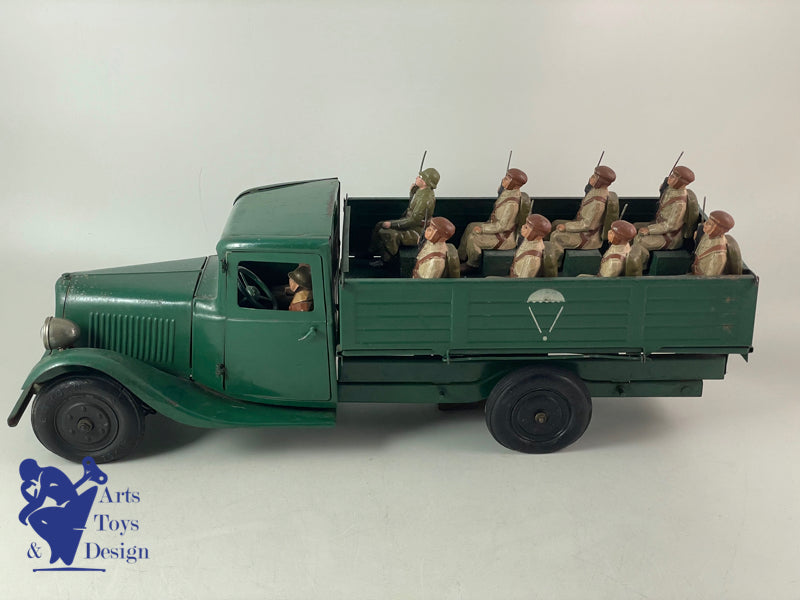 Antique toys CITROEN 905 TRUCK T23 MECHANICAL PARATROOPER TRANSPORT 46CM 1937