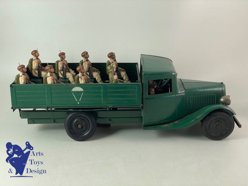 Antique toys CITROEN 905 TRUCK T23 MECHANICAL PARATROOPER TRANSPORT 46CM 1937