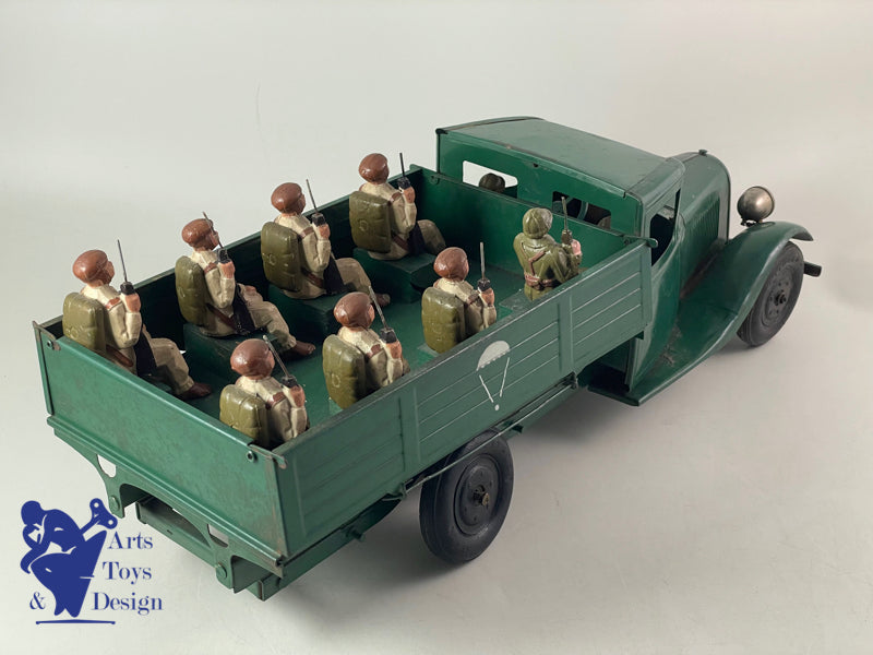 Antique toys CITROEN 905 TRUCK T23 MECHANICAL PARATROOPER TRANSPORT 46CM 1937
