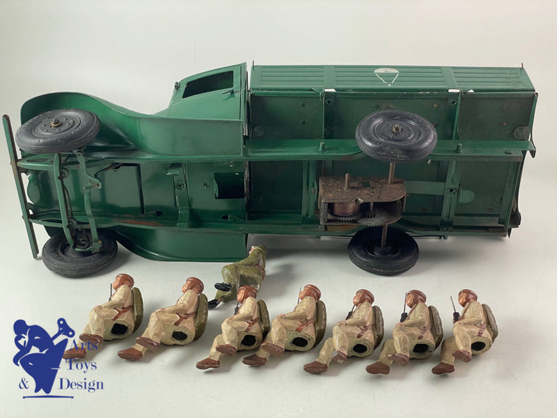 Antique toys CITROEN 905 TRUCK T23 MECHANICAL PARATROOPER TRANSPORT 46CM 1937