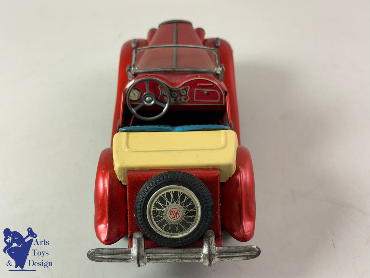 Antique toys BANDAI JAPAN CAR MG MIDGET TF RED FRICTION 21CM 1950