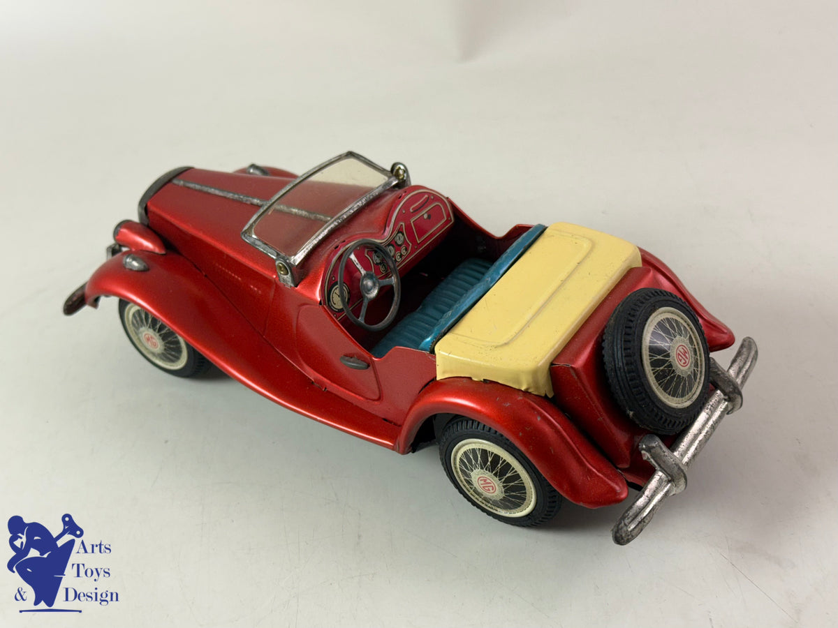Antique toys BANDAI JAPAN CAR MG MIDGET TF RED FRICTION 21CM 1950