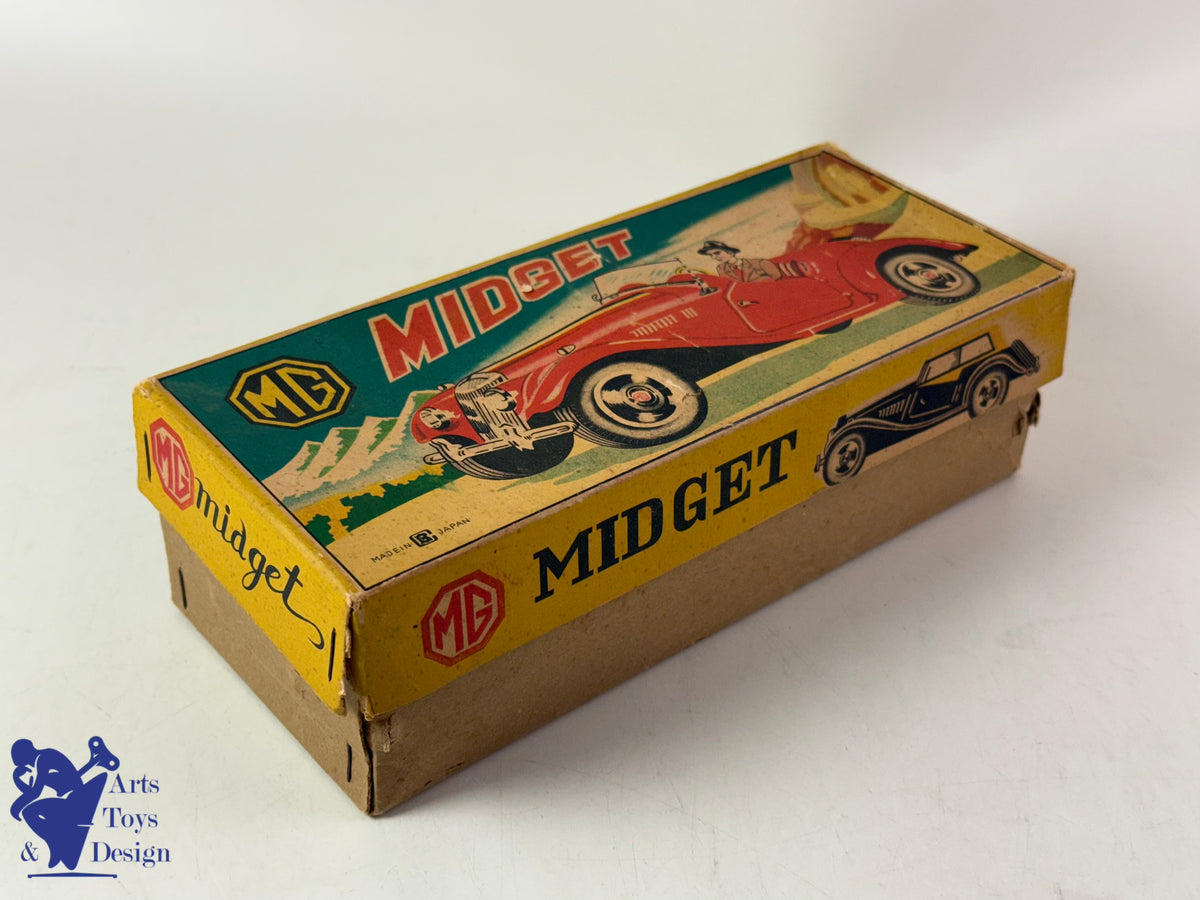 Antique toys BANDAI JAPAN CAR MG MIDGET TF RED FRICTION 21CM 1950