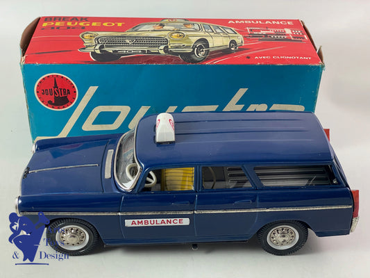 Antique toys Joustra 2115 very rare Peugeot 404 friction Ambulance circa 1962