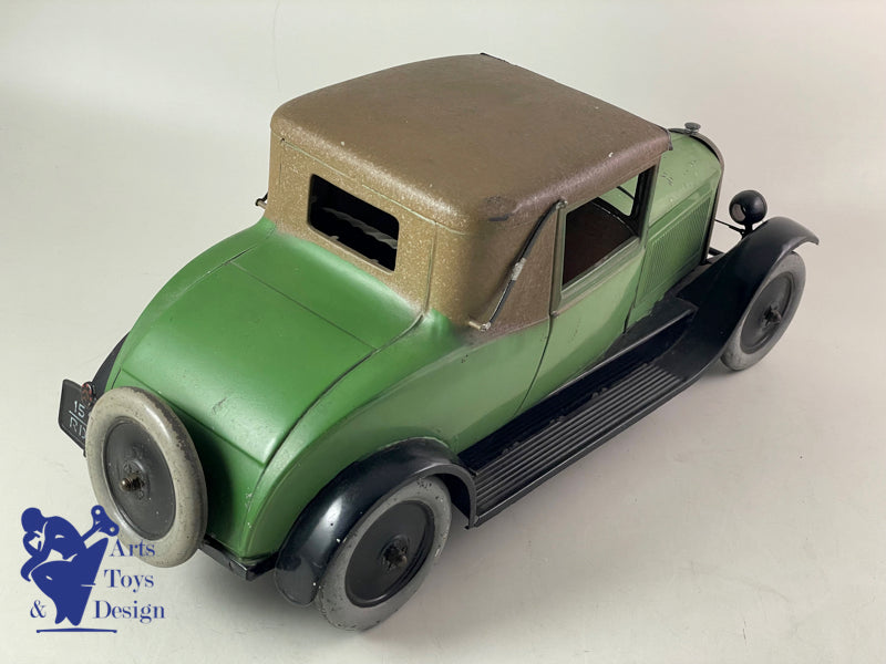 Antique toys Citroen False Cabriolet C6 1/10 ° 2 tones of mechanical green around 1929