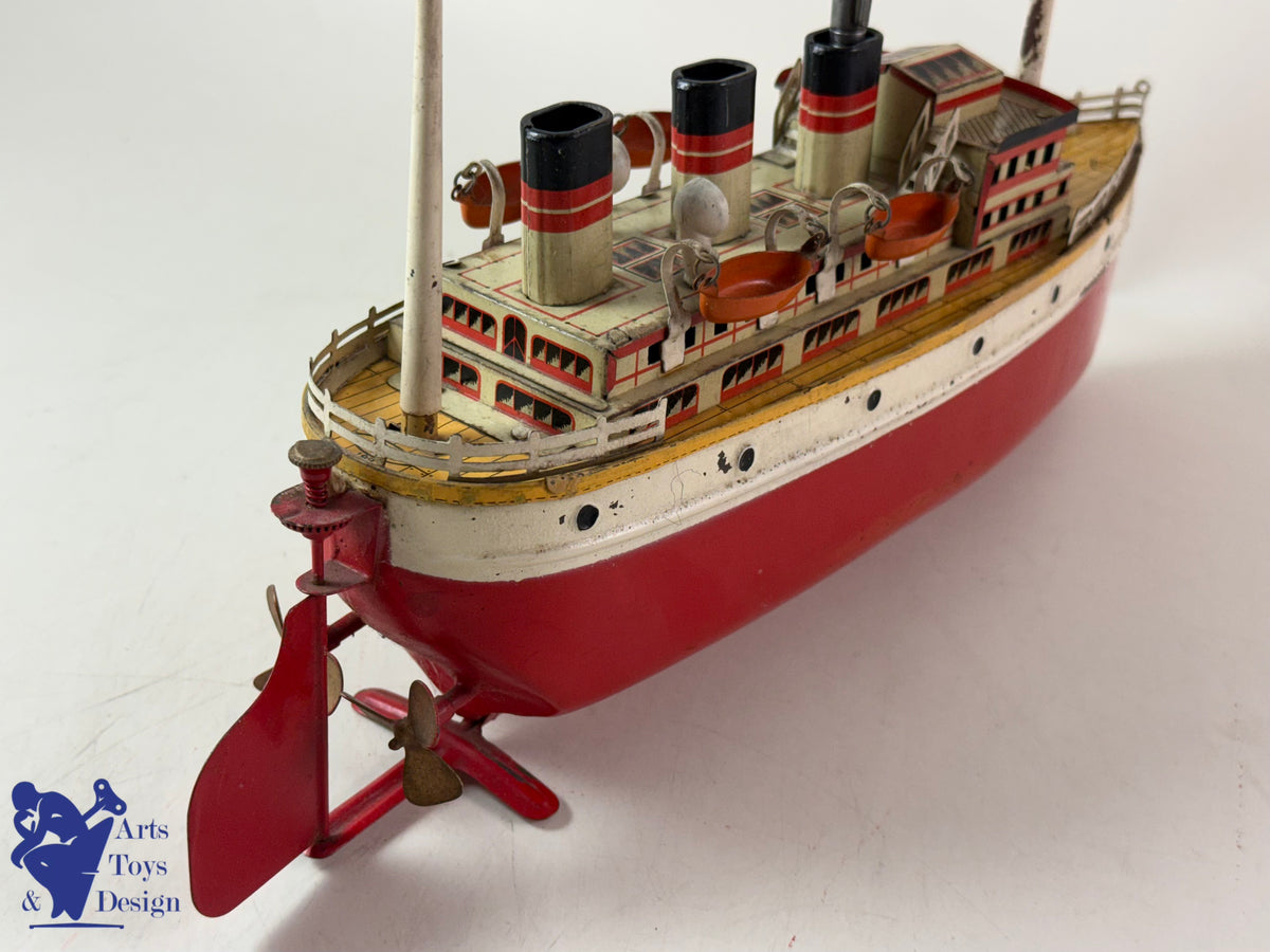 Antique toys JEP 912/5 CLOCKWORK OCEAN LINER BOAT C1930 34CM