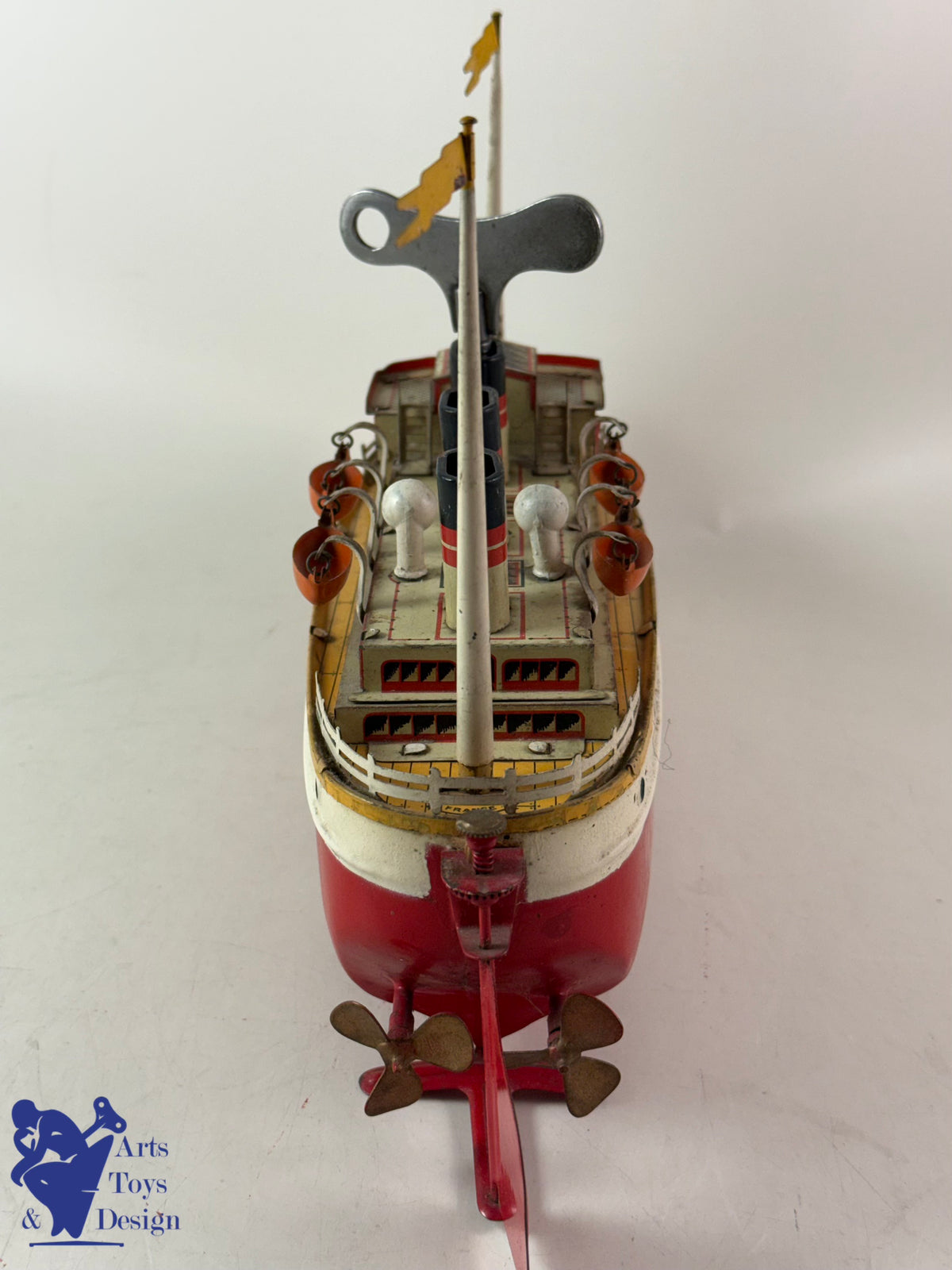 Antique toys JEP 912/5 CLOCKWORK OCEAN LINER BOAT C1930 34CM