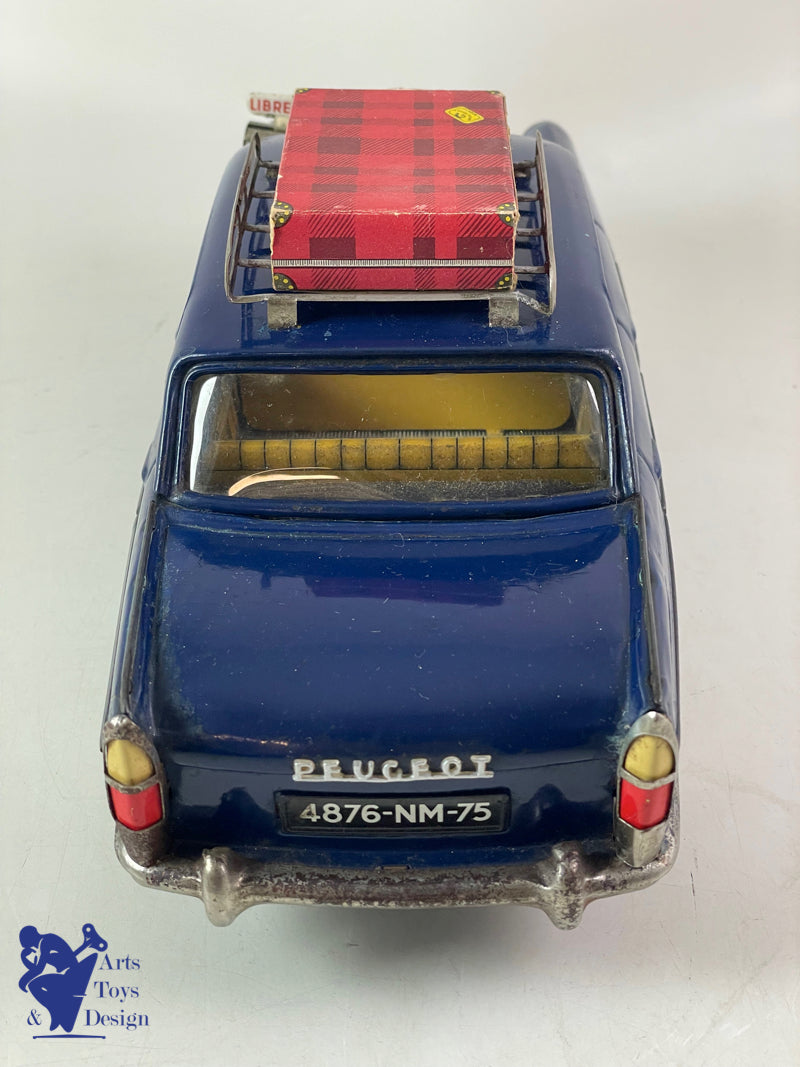 Antique toys Joustra 2083 Peugeot 404 Taxi Electric Roof Rack 30cm circa 1960