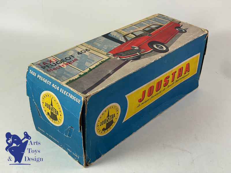 Antique toys Joustra 2083 Peugeot 404 Taxi Electric Roof Rack 30cm circa 1960