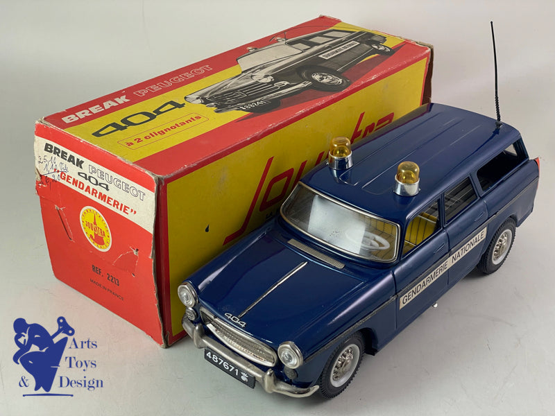 Antique toys Joustra 2213 Peugeot 404 Break Gendarmerie 30cm circa 1960